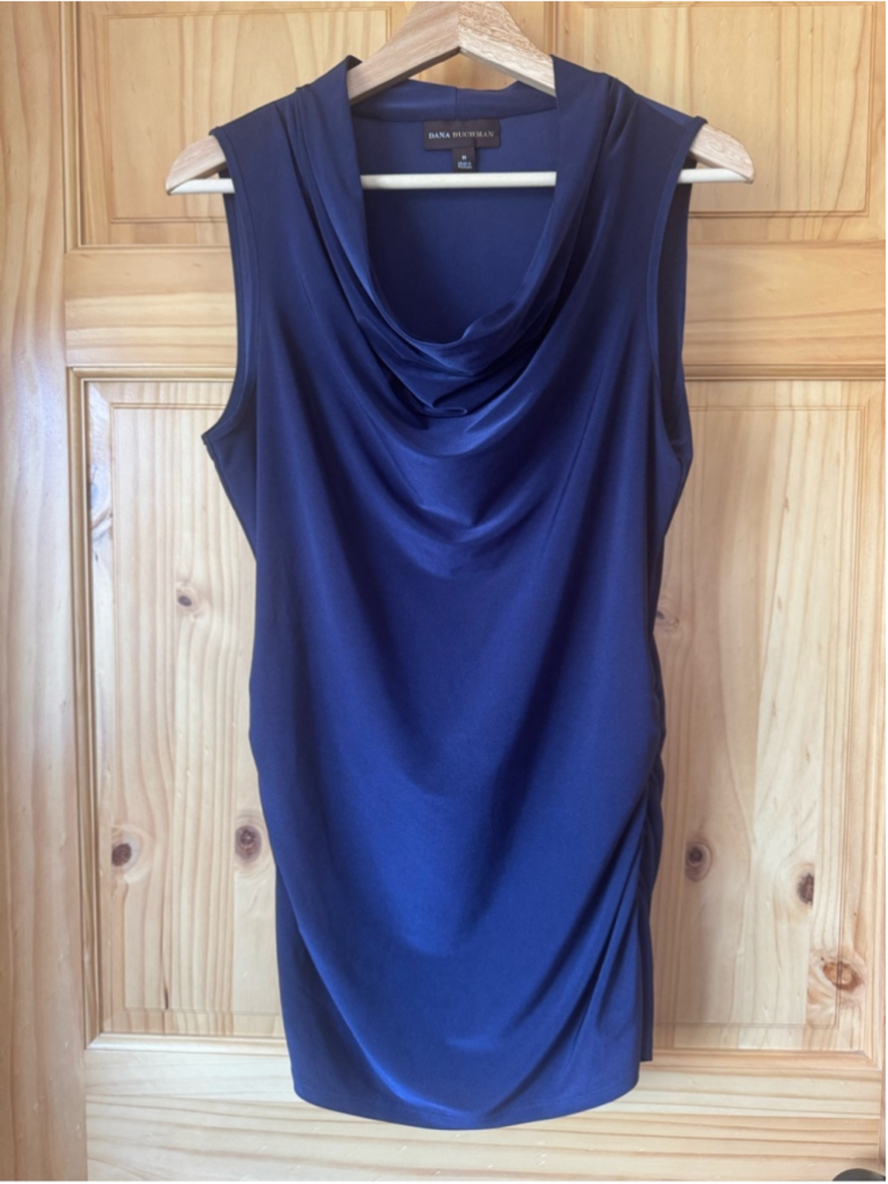 Dana Buchman Deep Navy Sleeveless Cowl Neck Top size medium